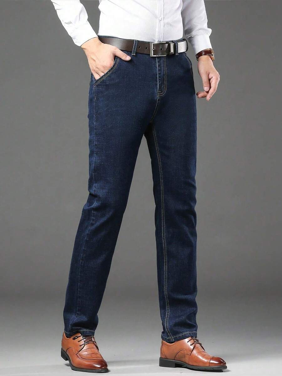 Homme Pantalon Denim Coupe Droite