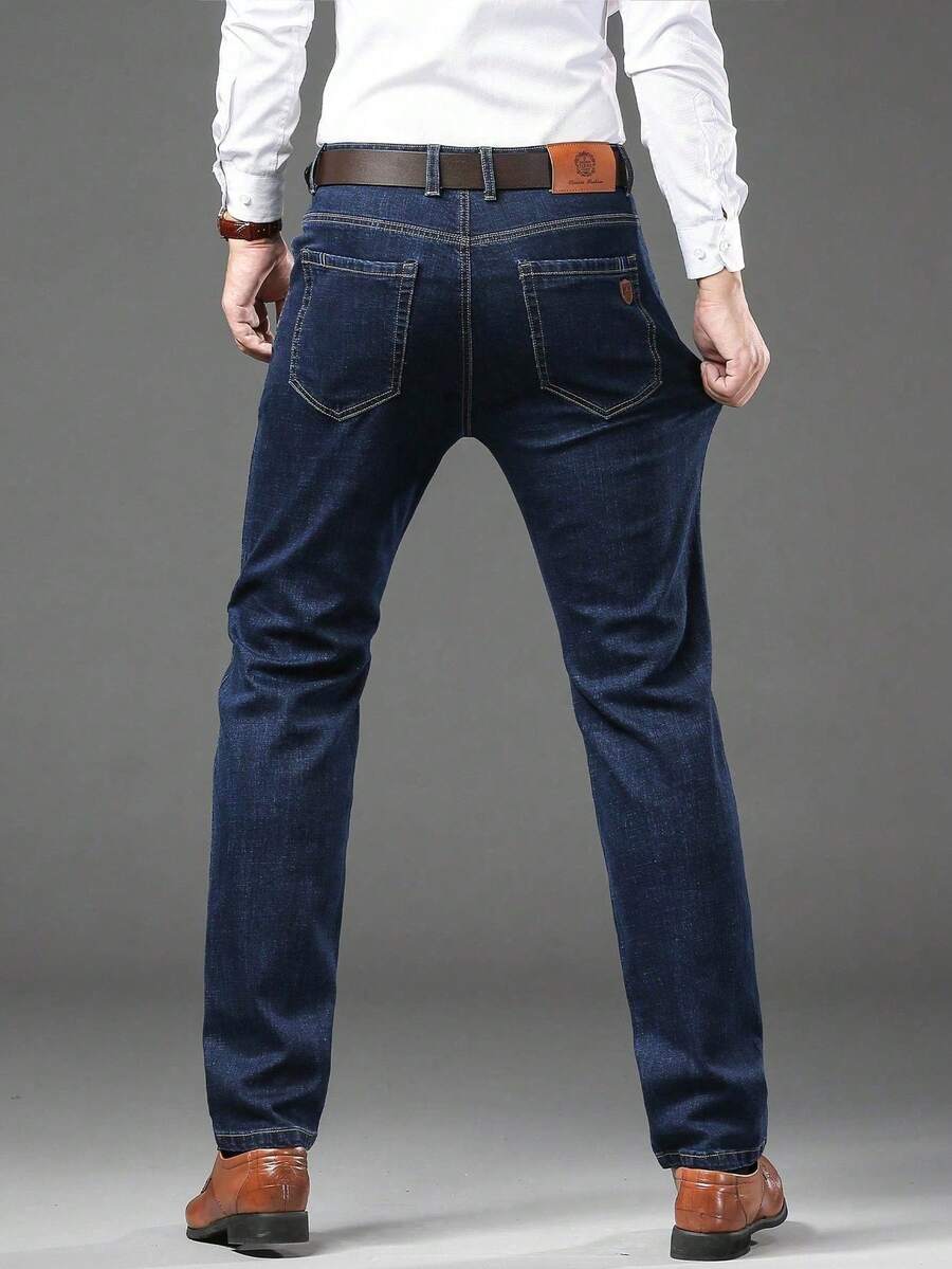 Homme Pantalon Denim Coupe Droite
