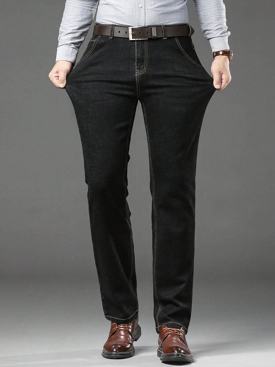 Homme Pantalon Denim Coupe Droite