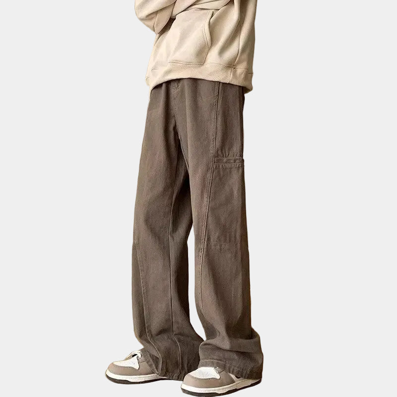 Homme Pantalon Denim Coupe Large
