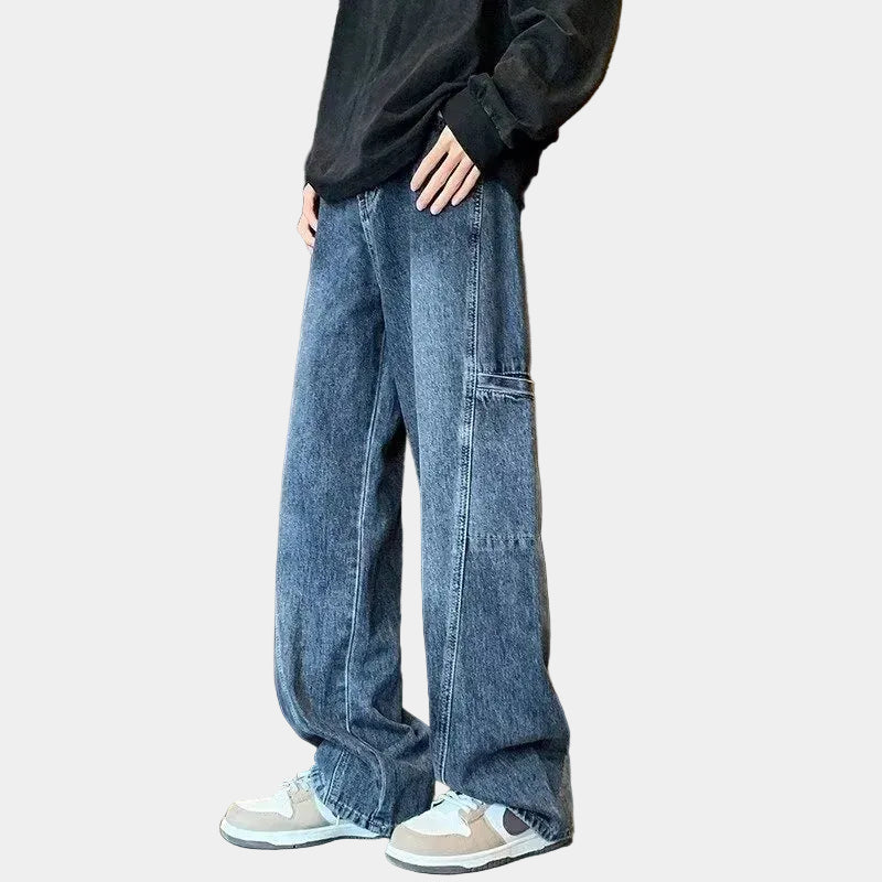 Homme Pantalon Denim Coupe Large