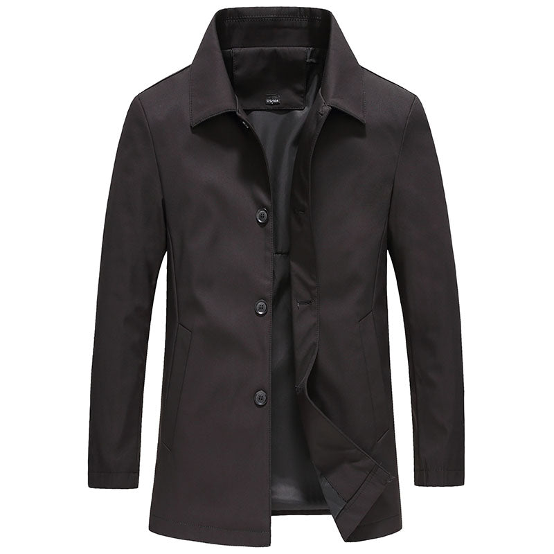 Homme Manteau Col Classique Fermeture Boutonnée