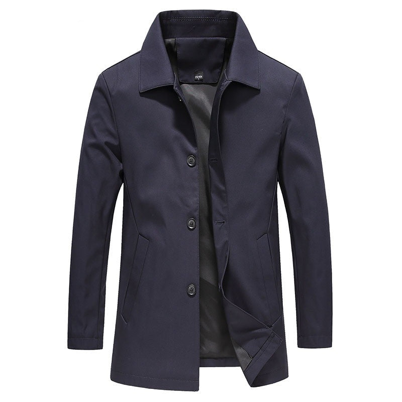 Homme Manteau Col Classique Fermeture Boutonnée