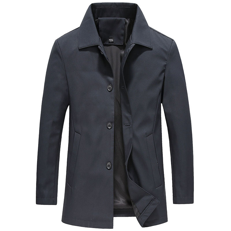Homme Manteau Col Classique Fermeture Boutonnée