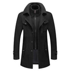 Homme Manteau Col Montant Fermeture Zippée