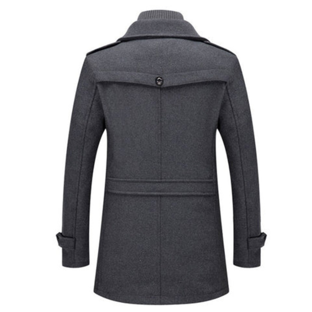 Homme Manteau Col Montant Fermeture Zippée
