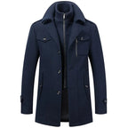 Homme Manteau Col Montant Fermeture Zippée