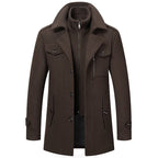 Homme Manteau Col Montant Fermeture Zippée