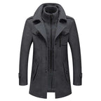 Homme Manteau Col Montant Fermeture Zippée