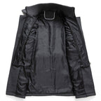 Homme Manteau Col Montant Fermeture Zippée