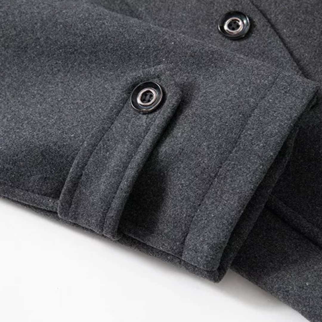 Homme Manteau Col Montant Fermeture Zippée
