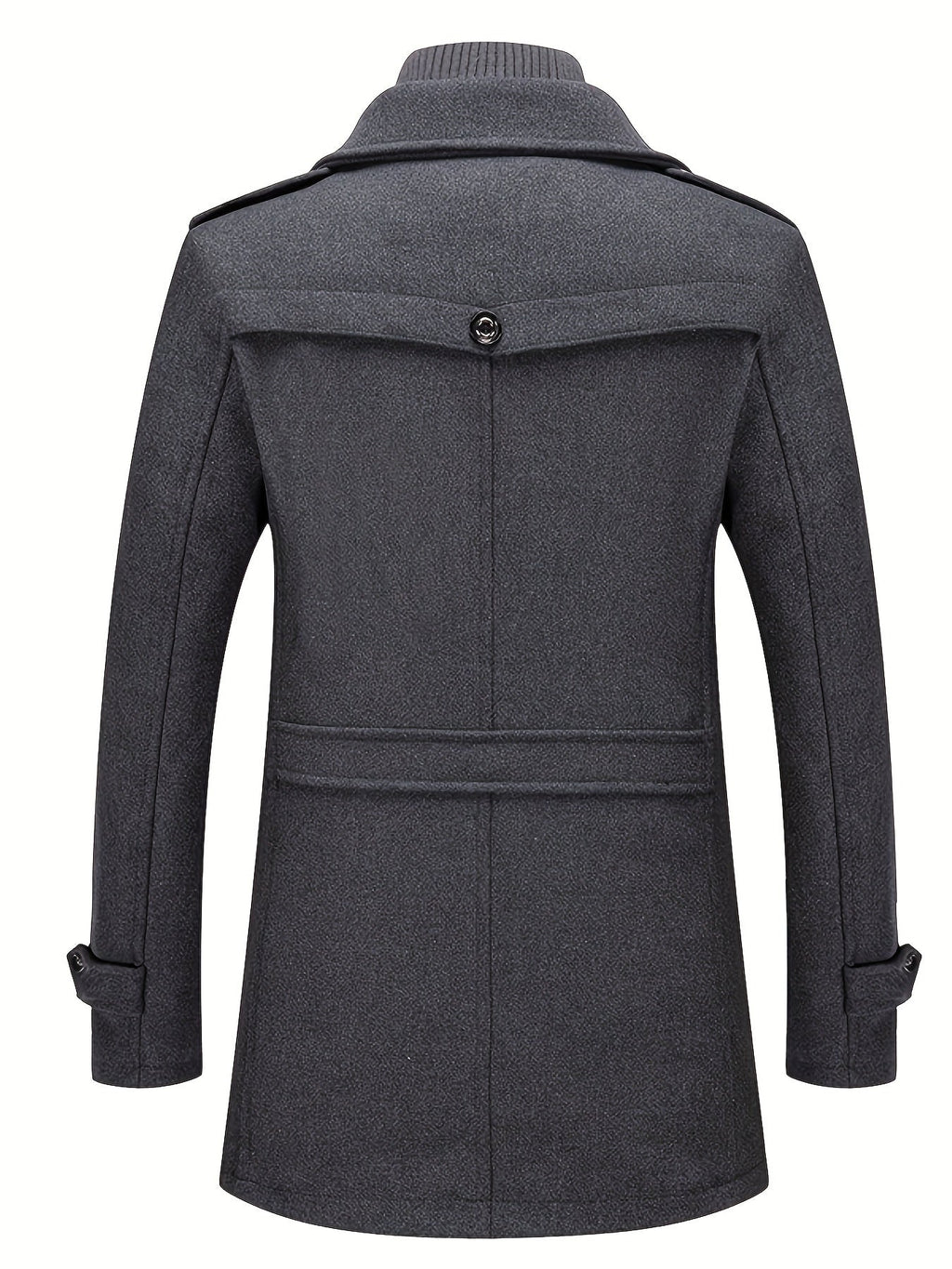 Homme Manteau Col Montant Fermeture Boutonnée