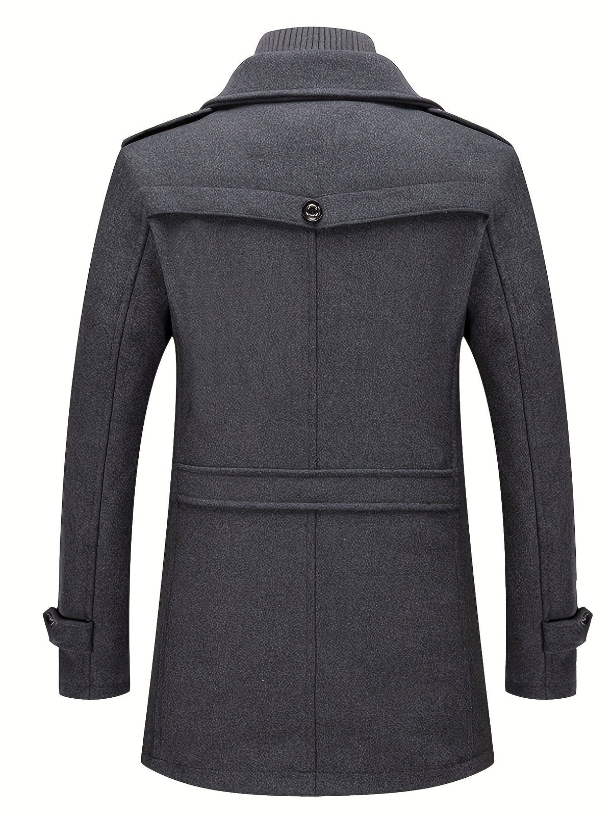 Homme Manteau Col Montant Fermeture Boutonnée