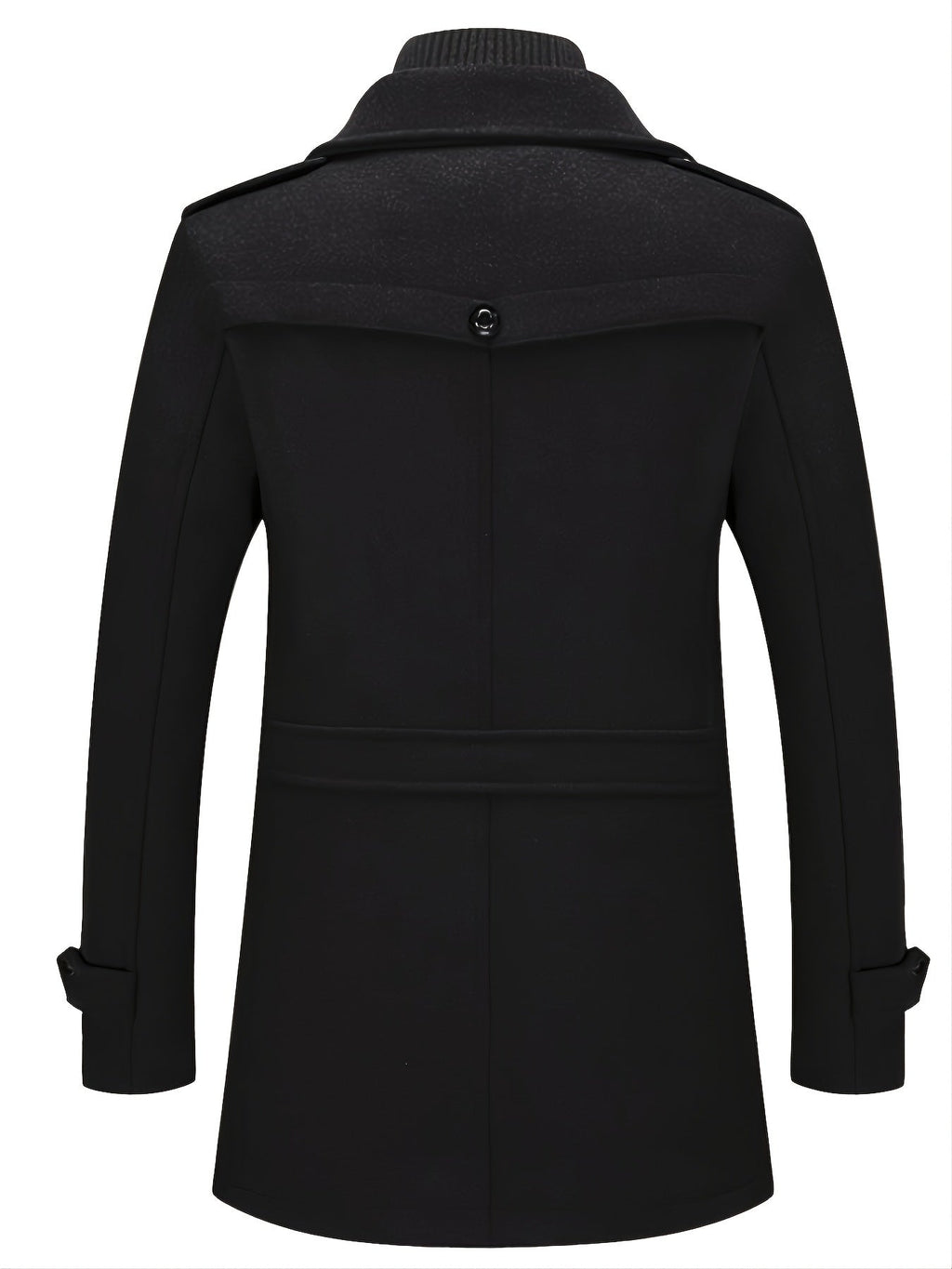 Homme Manteau Col Montant Fermeture Boutonnée