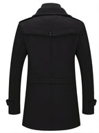 Homme Manteau Col Montant Fermeture Boutonnée