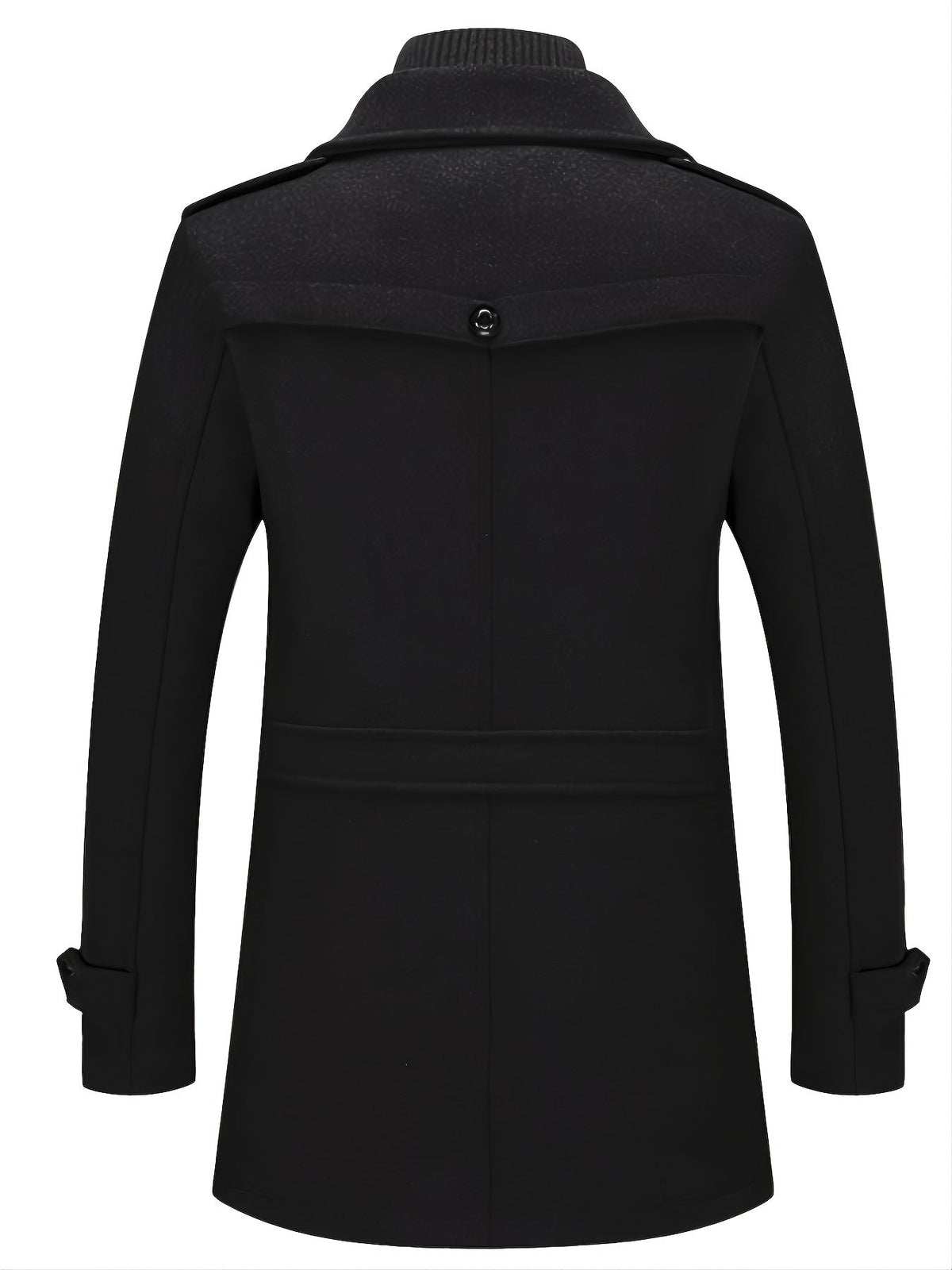 Homme Manteau Col Montant Fermeture Boutonnée