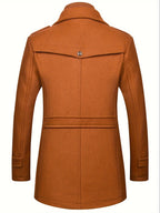 Homme Manteau Col Montant Fermeture Boutonnée