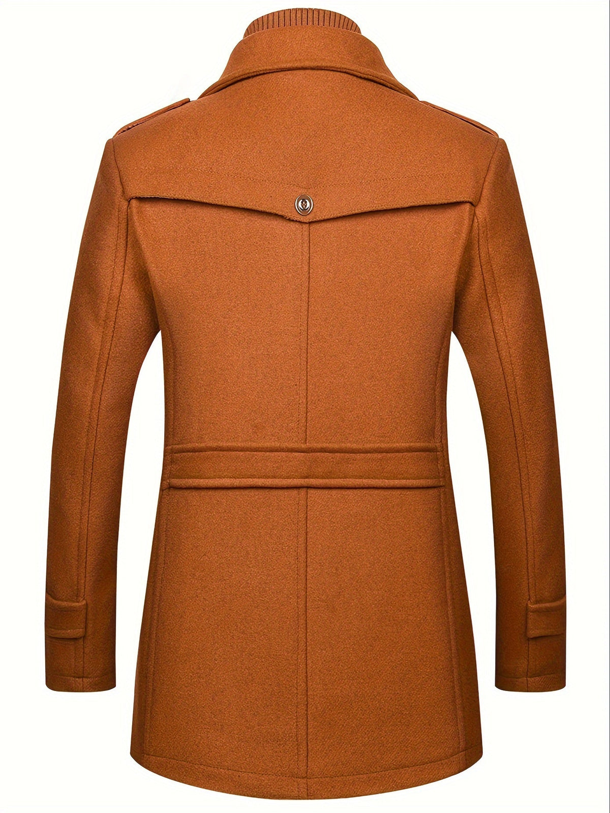 Homme Manteau Col Montant Fermeture Boutonnée