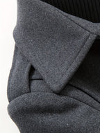 Homme Manteau Col Montant Fermeture Boutonnée