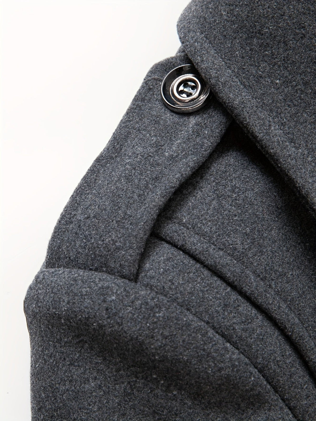 Homme Manteau Col Montant Fermeture Boutonnée