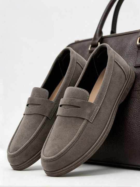 Homme Mocassins Enfilage Lacets Bride