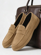 Homme Mocassins Enfilage Lacets Bride