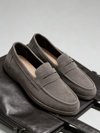 Homme Mocassins Enfilage Lacets Bride
