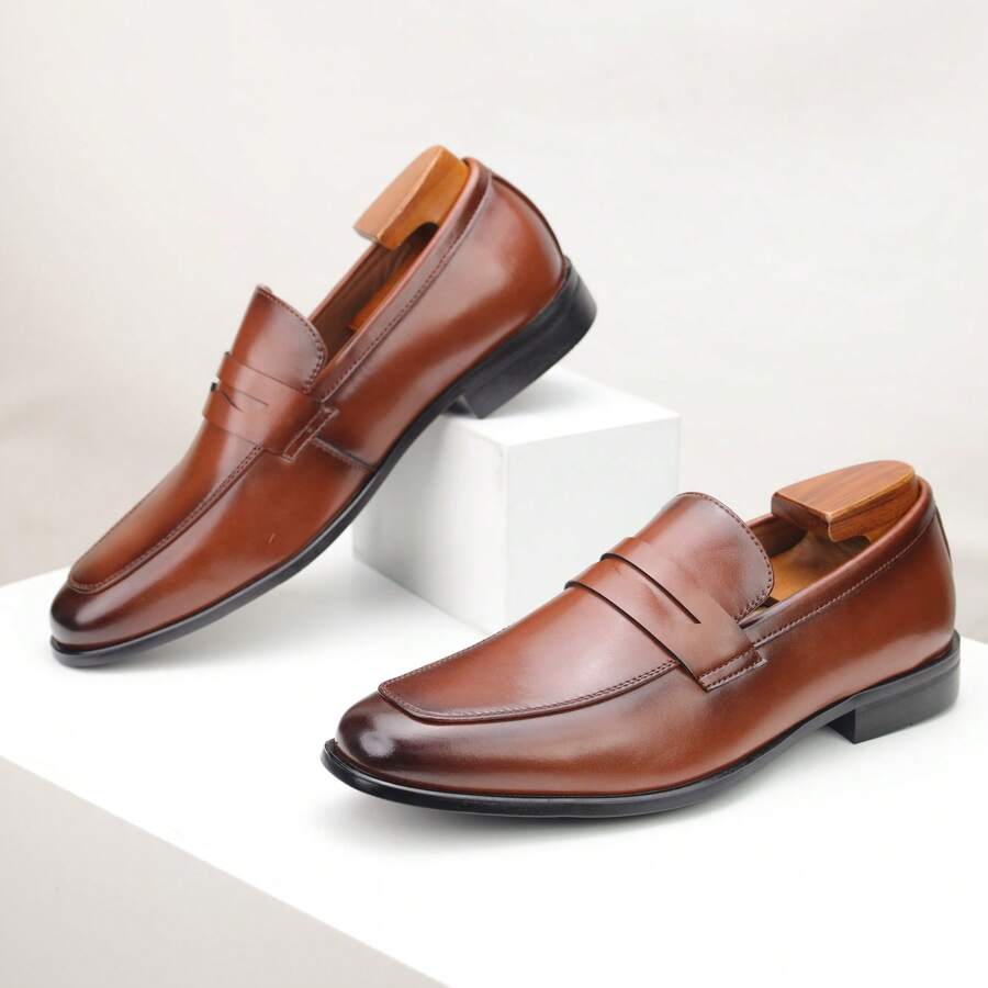 Homme Mocassins Enfiler Tige Lisse