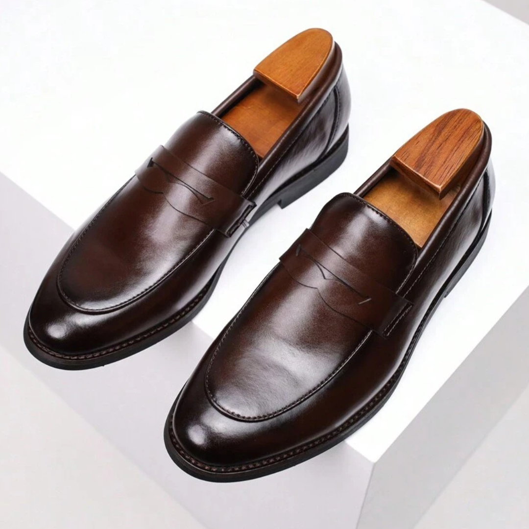 Homme Mocassins Enfiler Tige Lisse