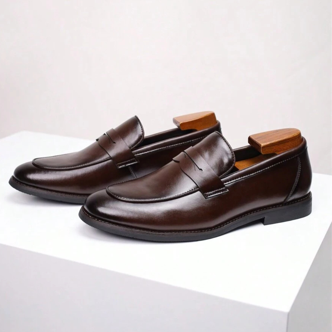 Homme Mocassins Enfiler Tige Lisse