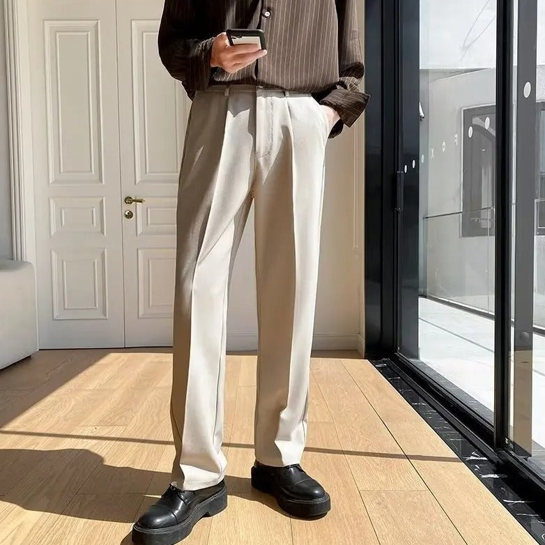 Homme Pantalon Plis Devant Taille Passants