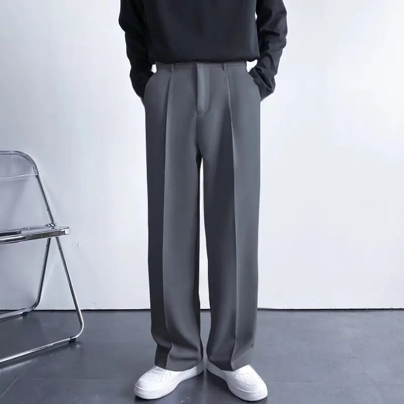 Homme Pantalon Plis Devant Taille Passants