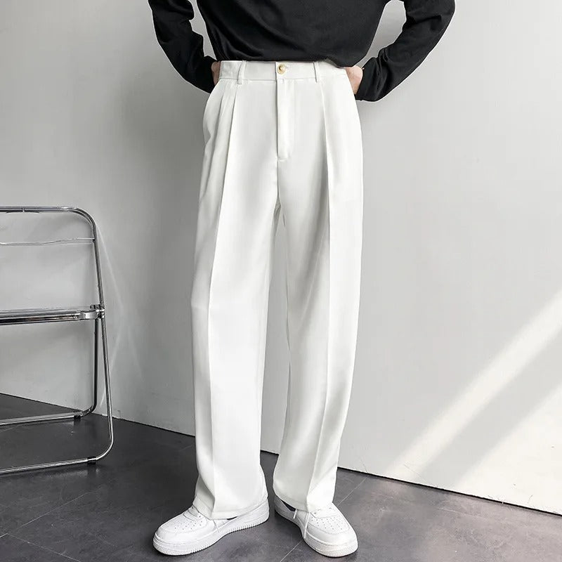 Homme Pantalon Plis Devant Taille Passants