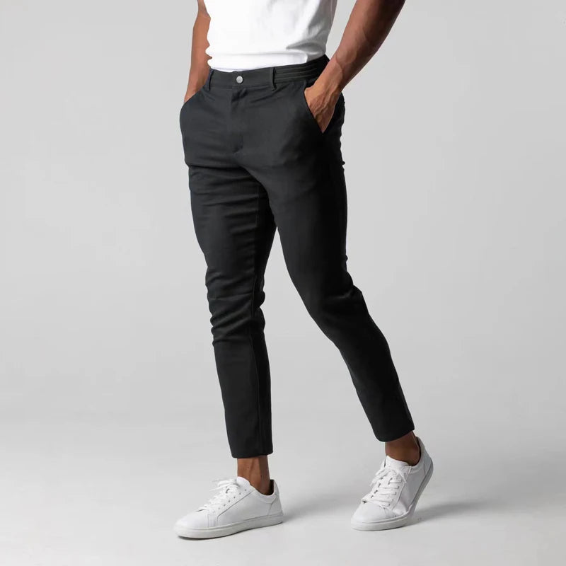 Homme Pantalon Coupe Ajustée Jambes Fuselées