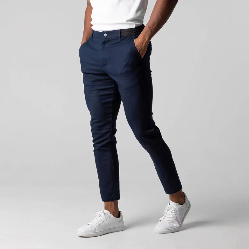 Homme Pantalon Coupe Ajustée Jambes Fuselées