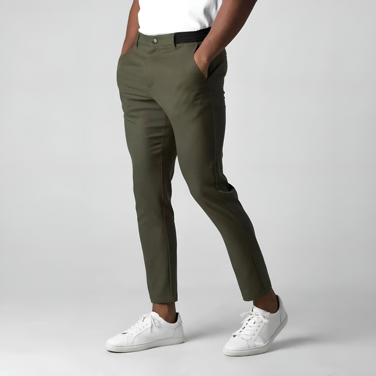 Homme Pantalon Coupe Ajustée Jambes Fuselées