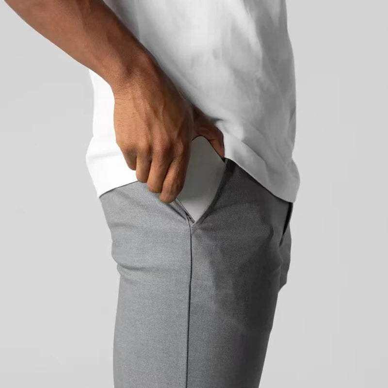 Homme Pantalon Coupe Ajustée Jambes Fuselées