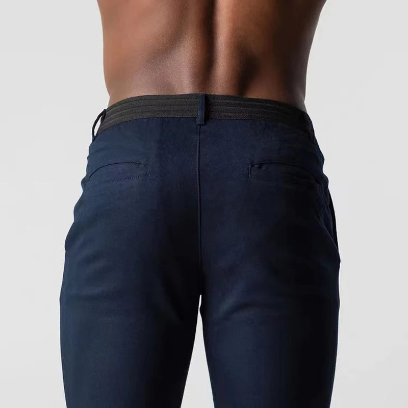 Homme Pantalon Coupe Ajustée Jambes Fuselées