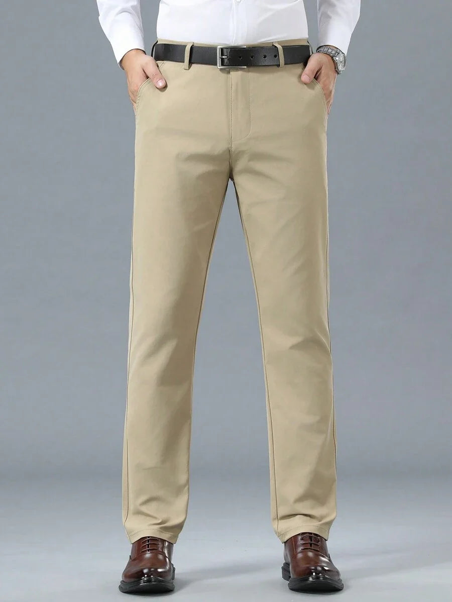 Homme Pantalon Coupe Droite Passants Ceinture