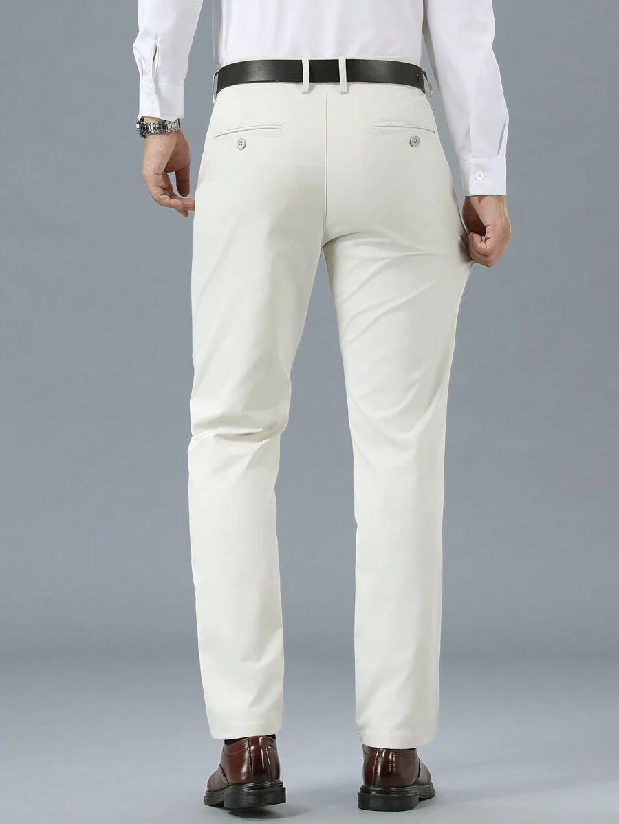 Homme Pantalon Coupe Droite Passants Ceinture