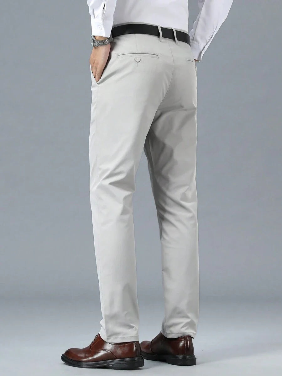 Homme Pantalon Coupe Droite Passants Ceinture