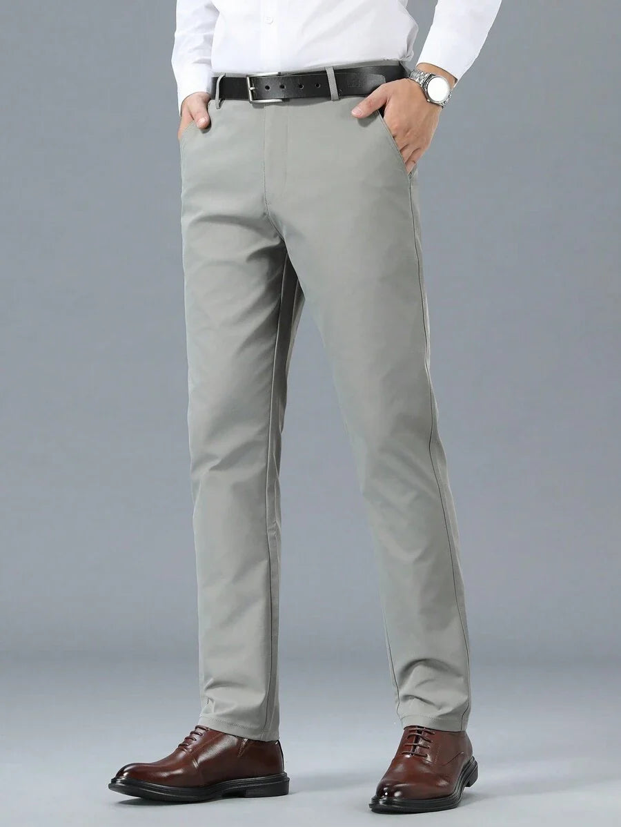 Homme Pantalon Coupe Droite Passants Ceinture