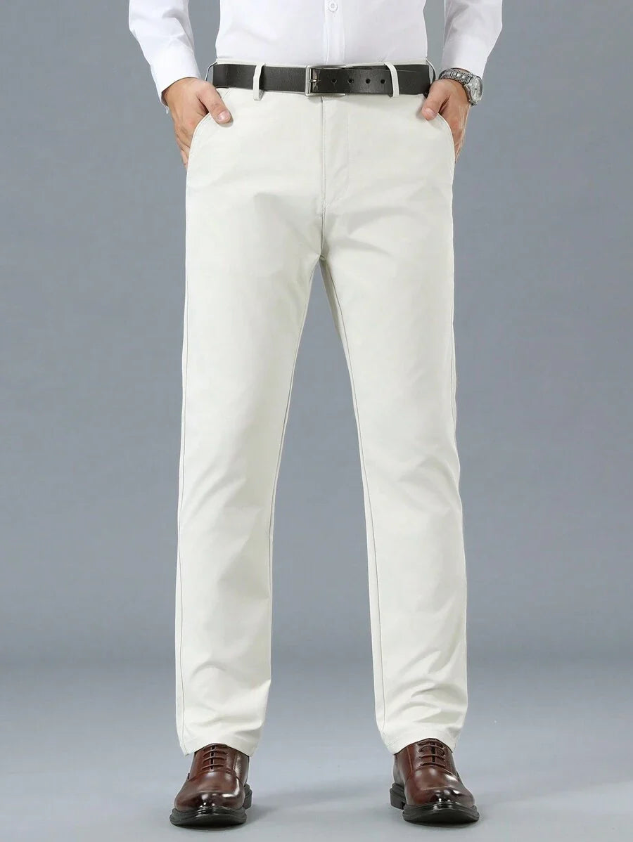 Homme Pantalon Coupe Droite Passants Ceinture