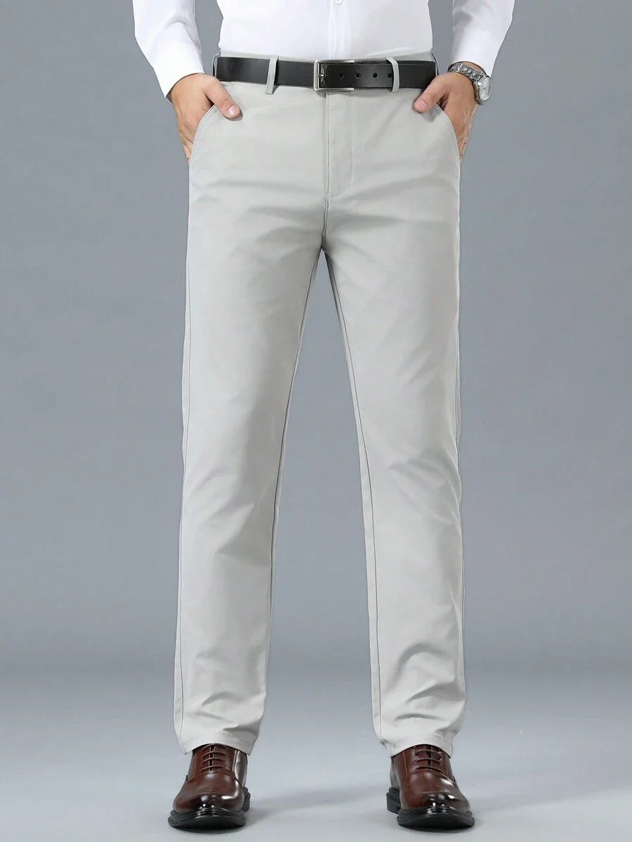 Homme Pantalon Coupe Droite Passants Ceinture