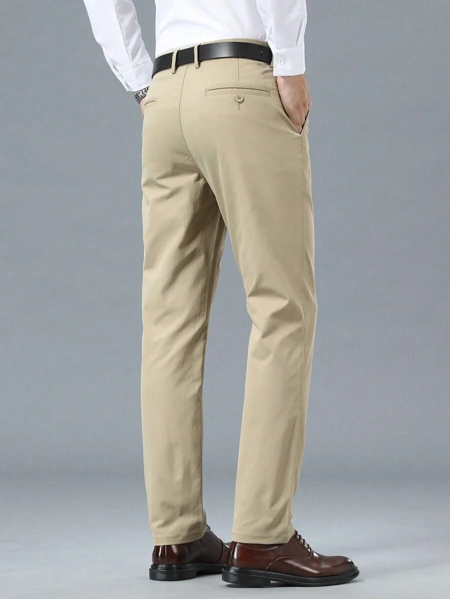 Homme Pantalon Coupe Droite Passants Ceinture
