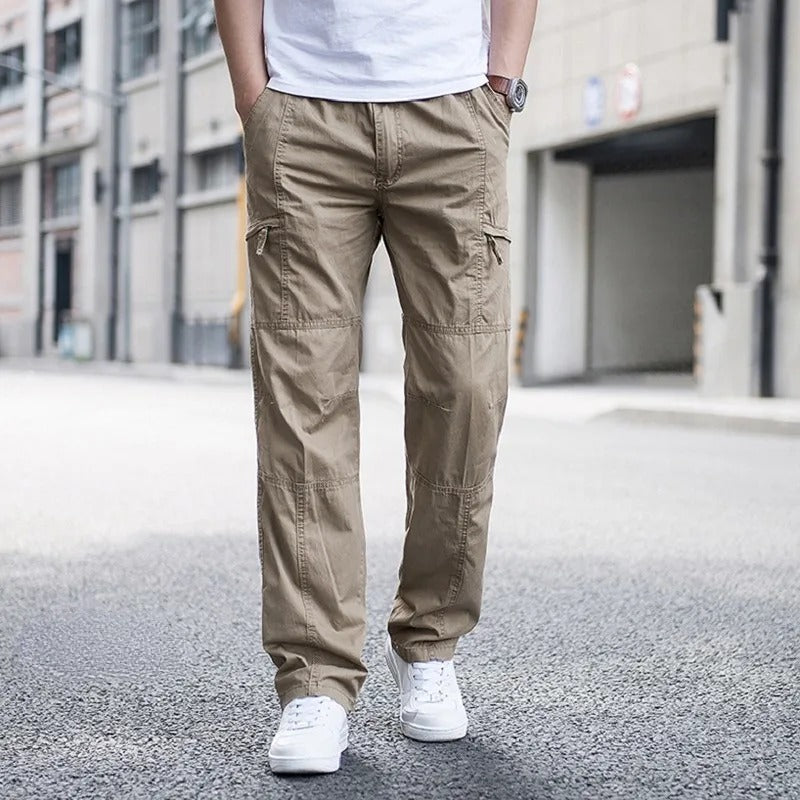 Homme Pantalon Poches Latérales Coupe Longue