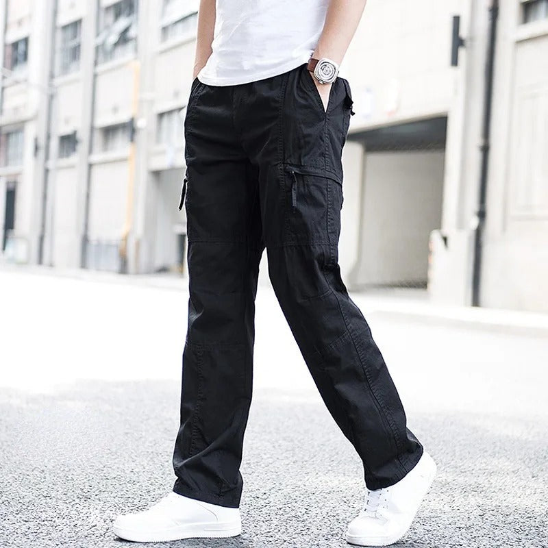 Homme Pantalon Poches Latérales Coupe Longue
