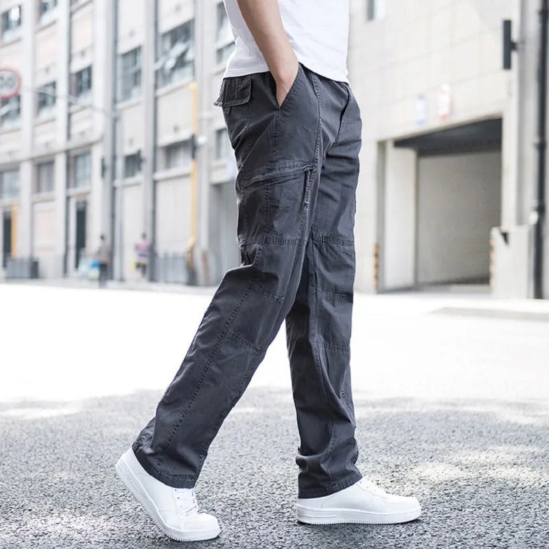 Homme Pantalon Poches Latérales Coupe Longue