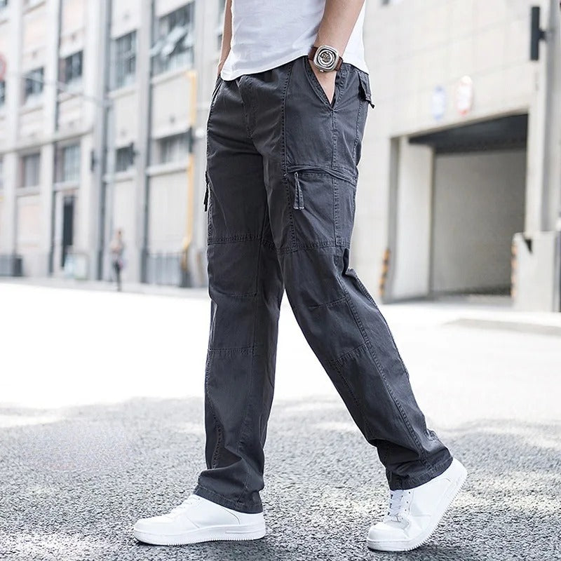 Homme Pantalon Poches Latérales Coupe Longue