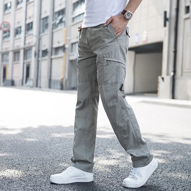 Homme Pantalon Poches Latérales Coupe Longue